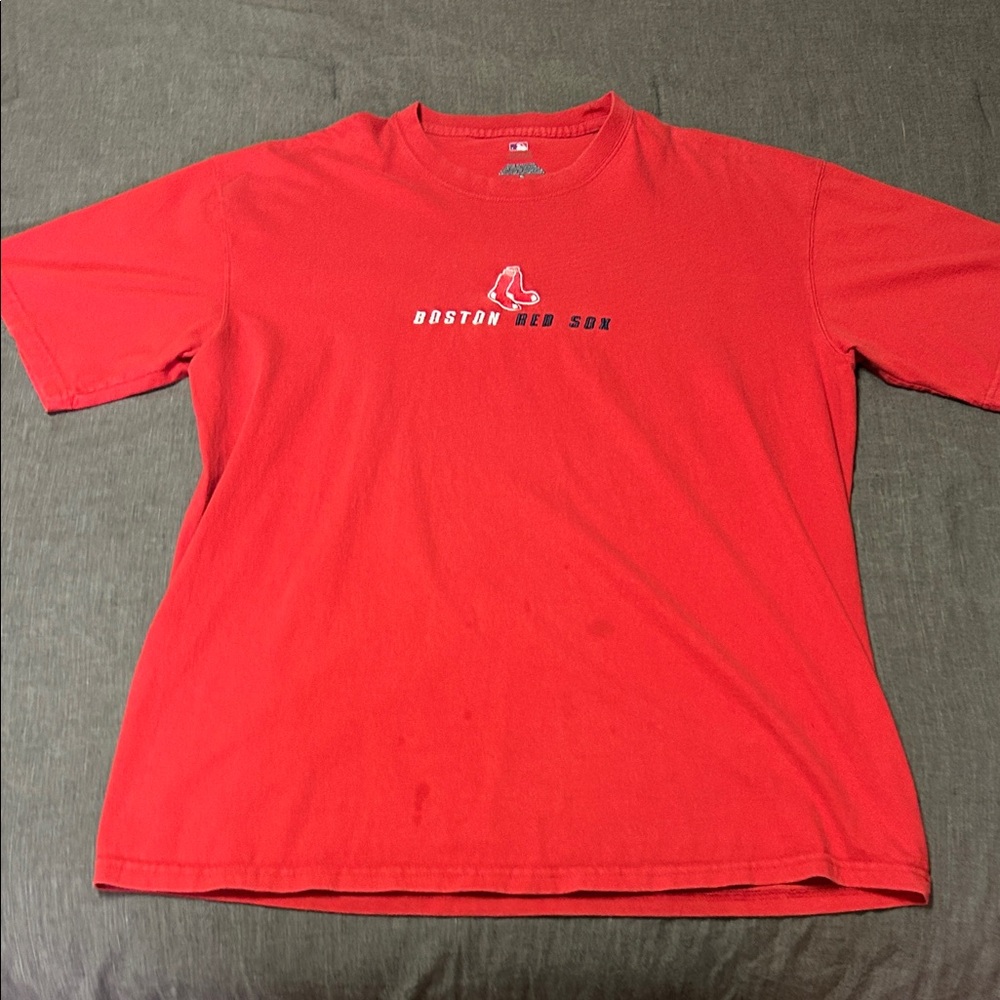 Red Embroidered Boston Red Sox Tee